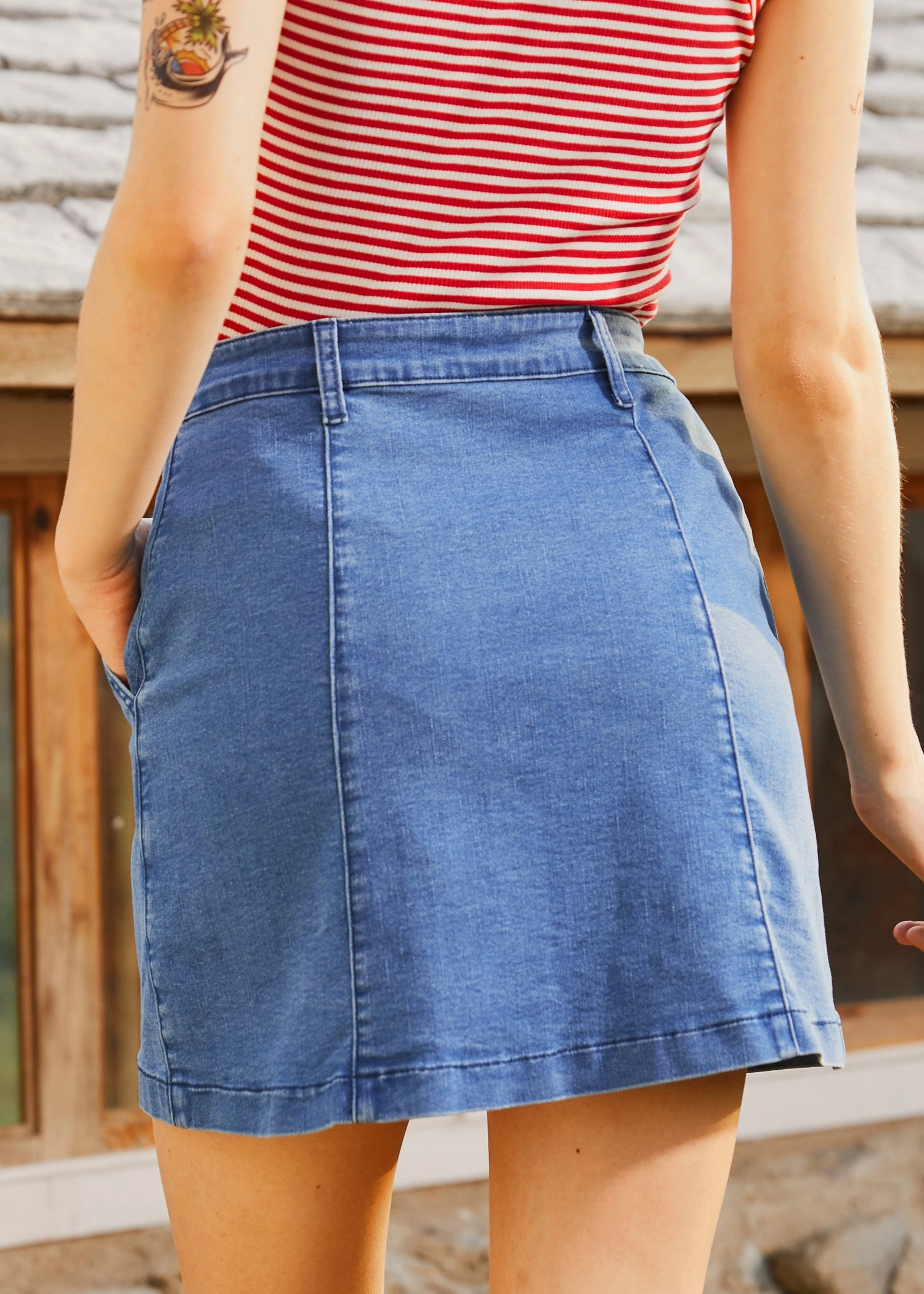 A Spring Fling Button Down A-Line Skirt