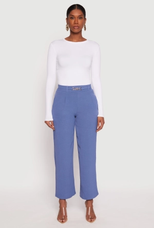 Airy Chain Detail Belted Front Pants