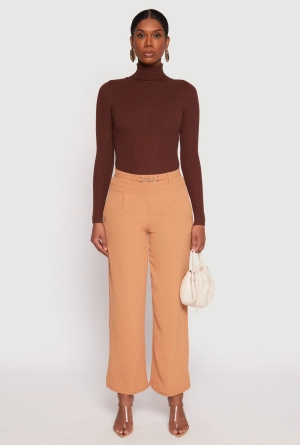 Airy Chain Detail Belted Front Pants