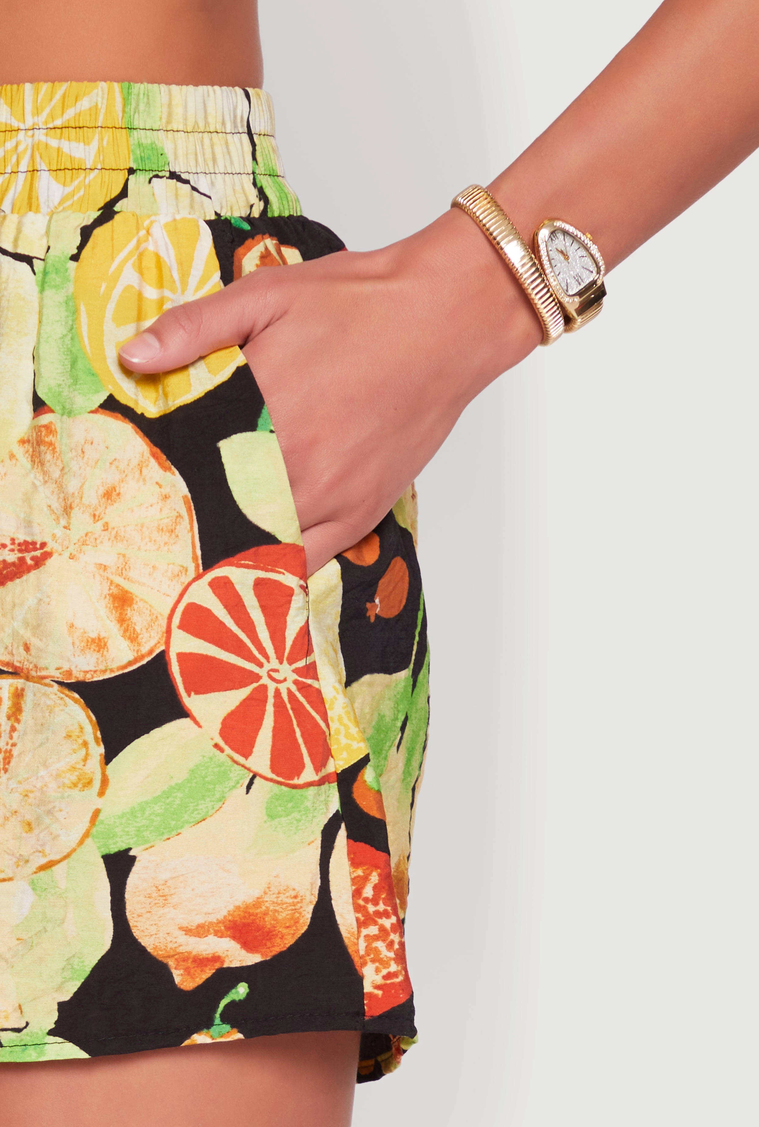 Airy Fruit Print Shorts