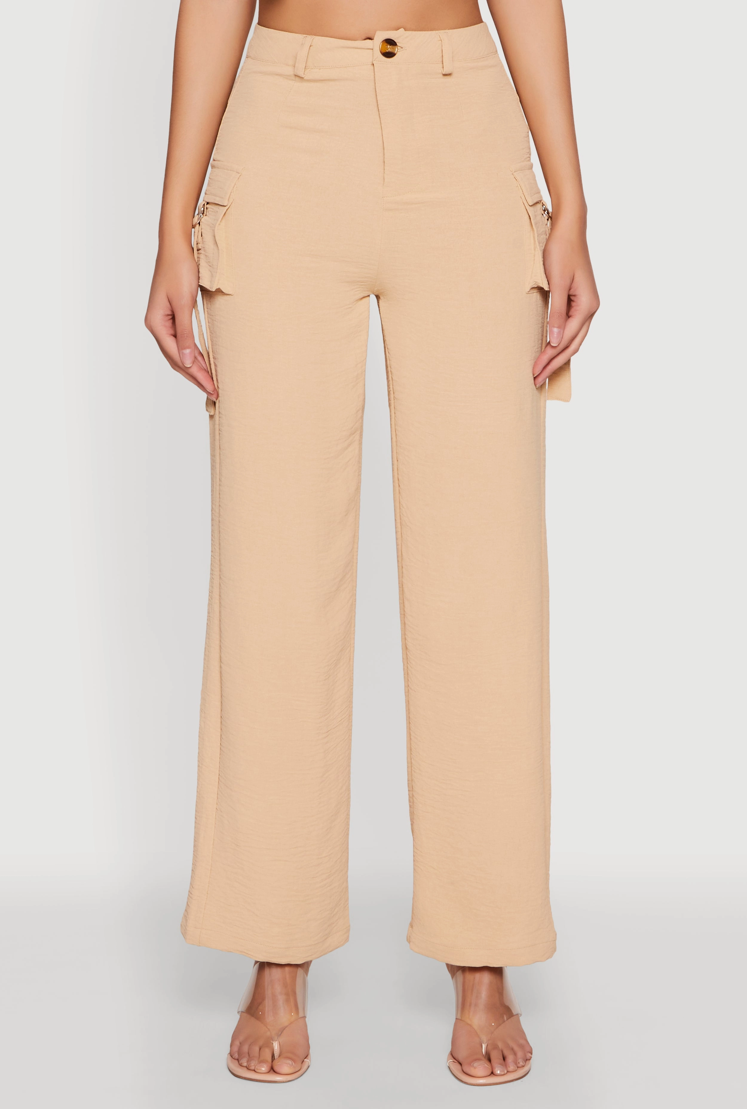 Airy High Waisted Cargo Pocket Pants