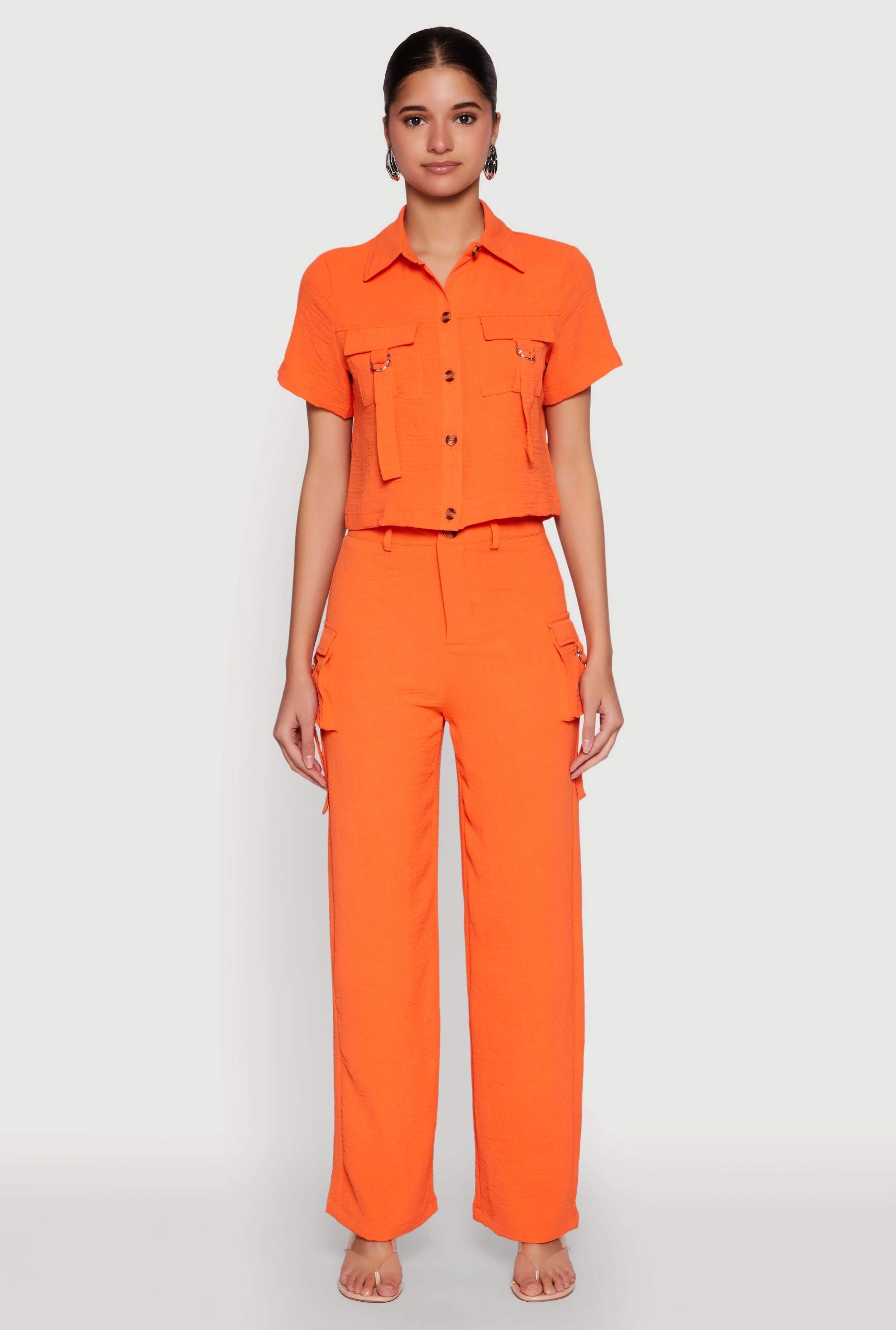 Airy High Waisted Cargo Pocket Pants
