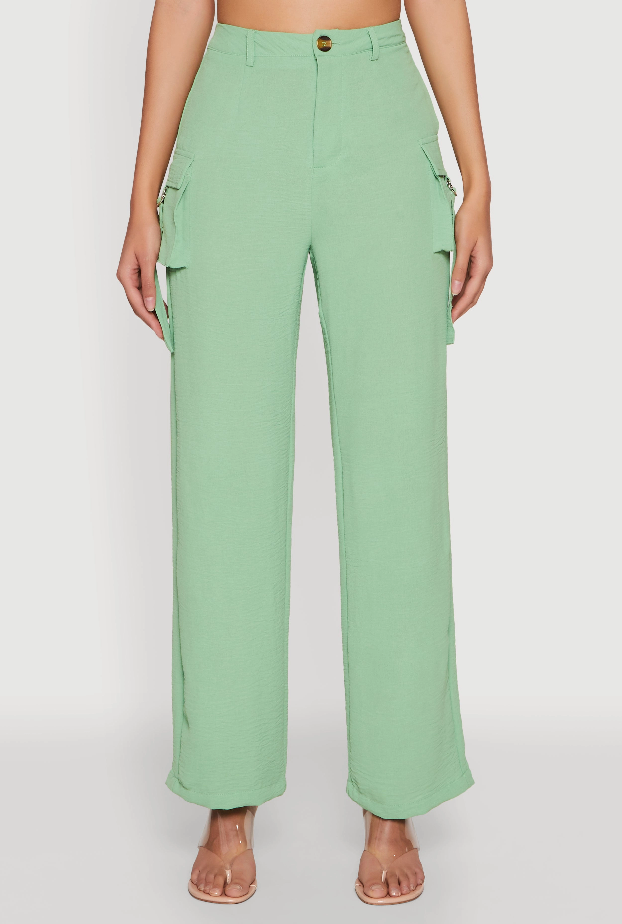 Airy High Waisted Cargo Pocket Pants