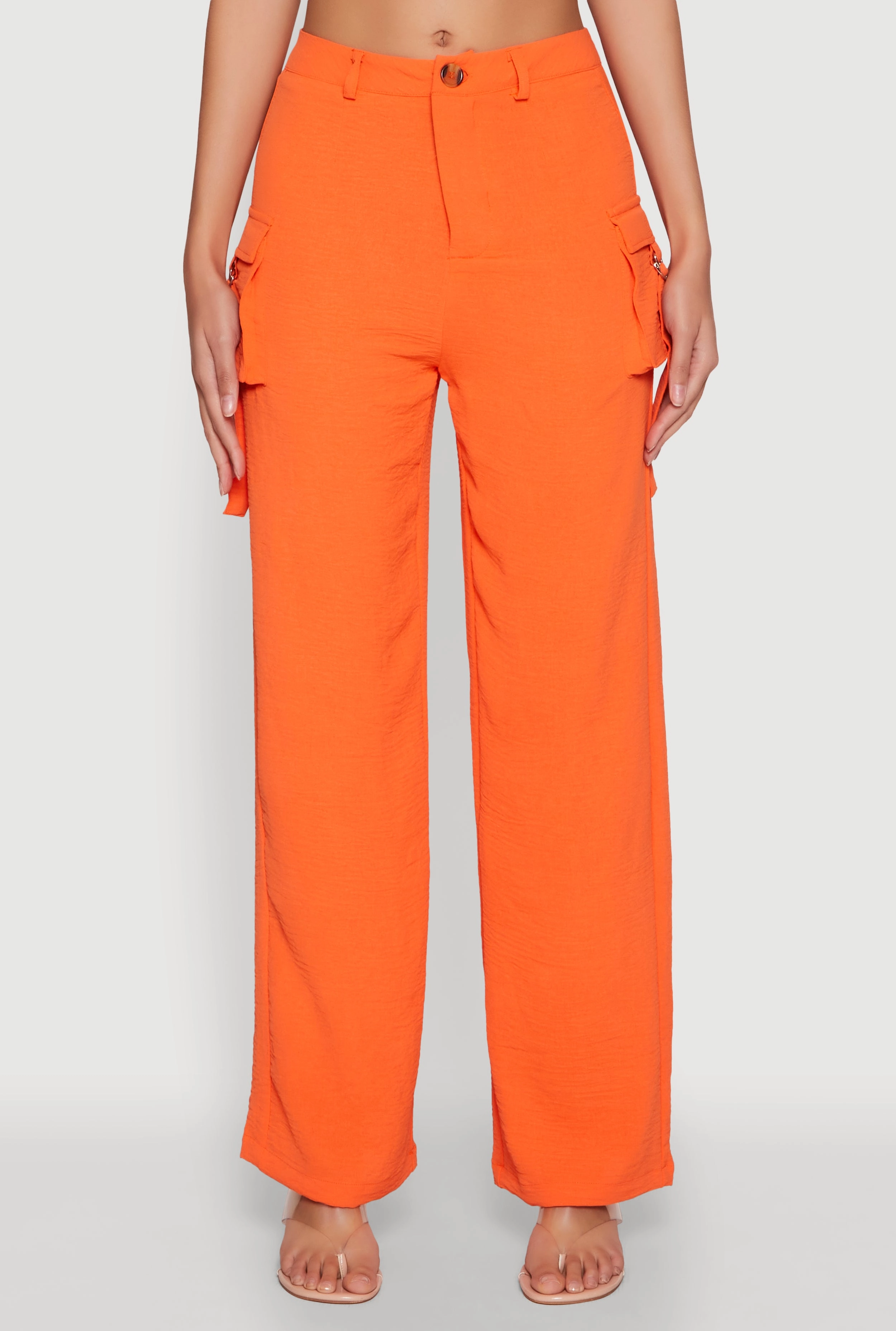 Airy High Waisted Cargo Pocket Pants