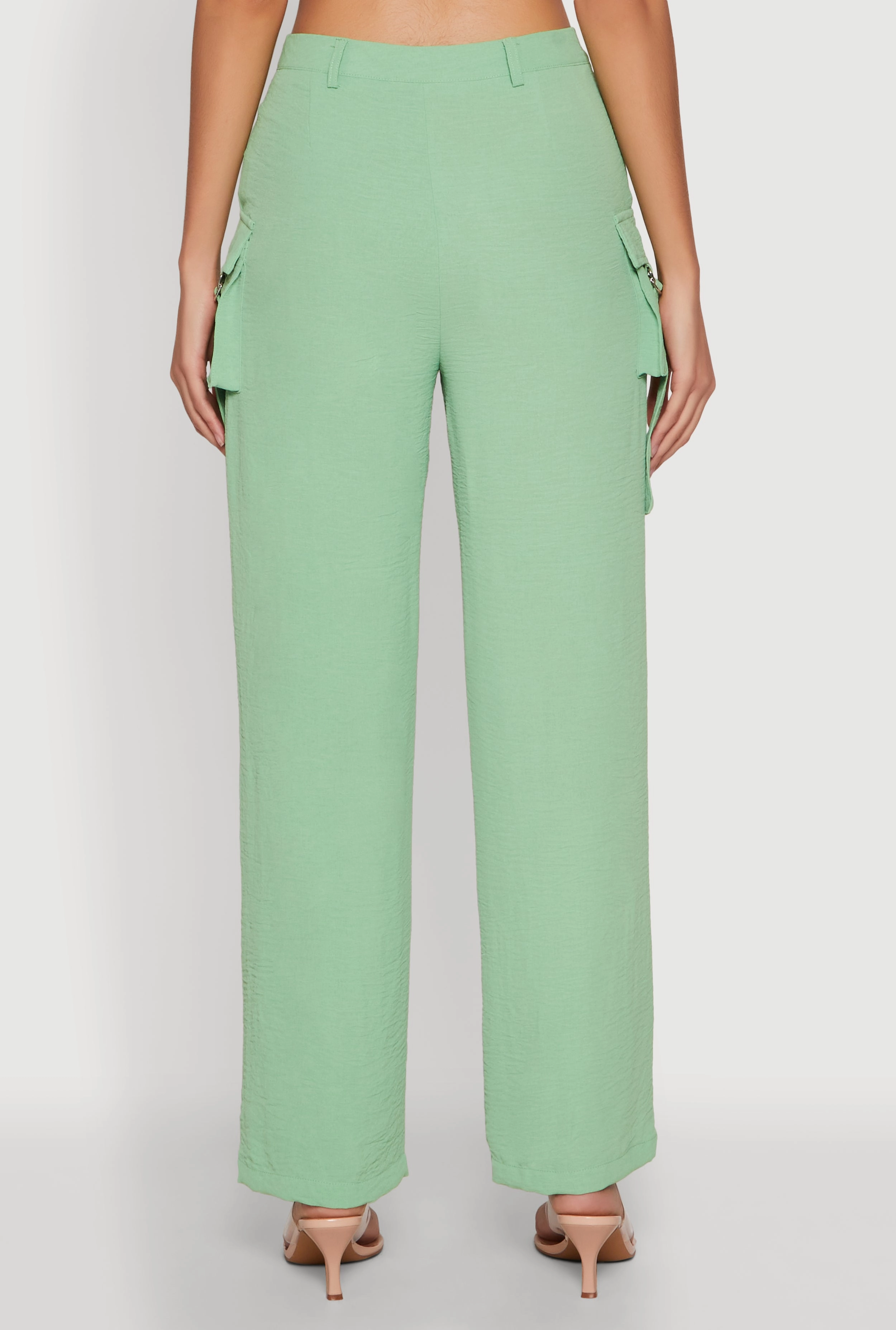 Airy High Waisted Cargo Pocket Pants