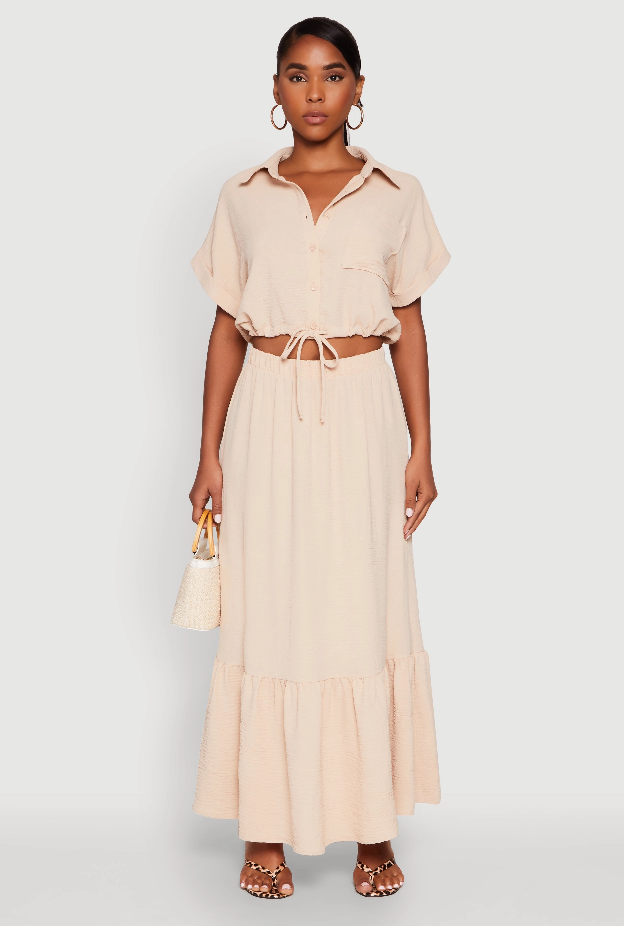 Airy High Waisted Tiered Skirt