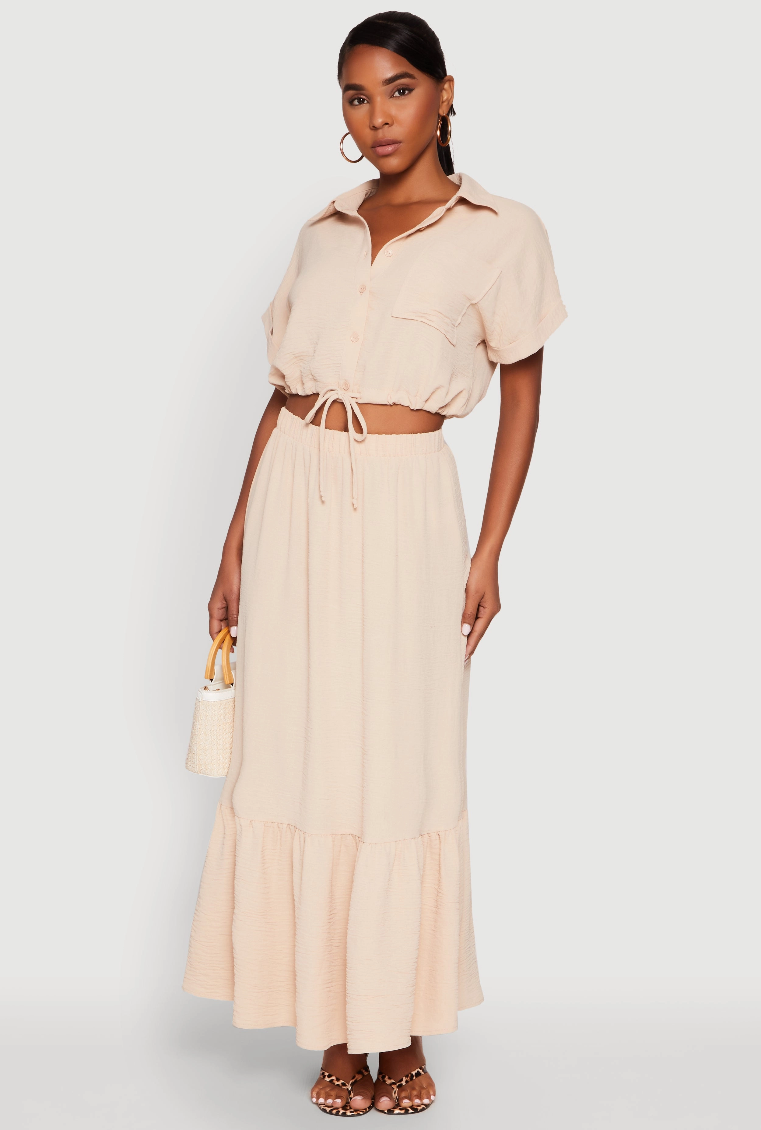 Airy High Waisted Tiered Skirt