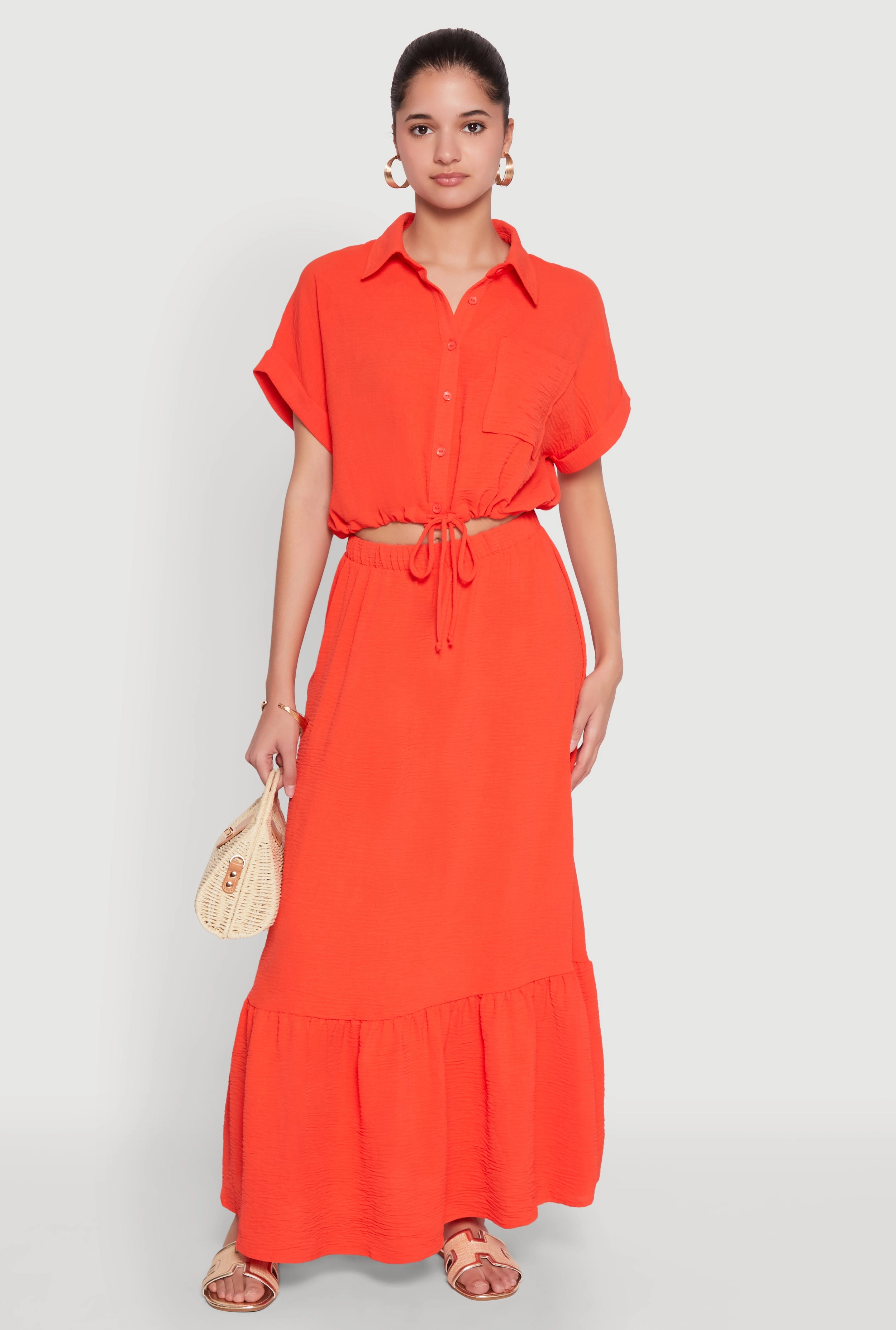 Airy High Waisted Tiered Skirt