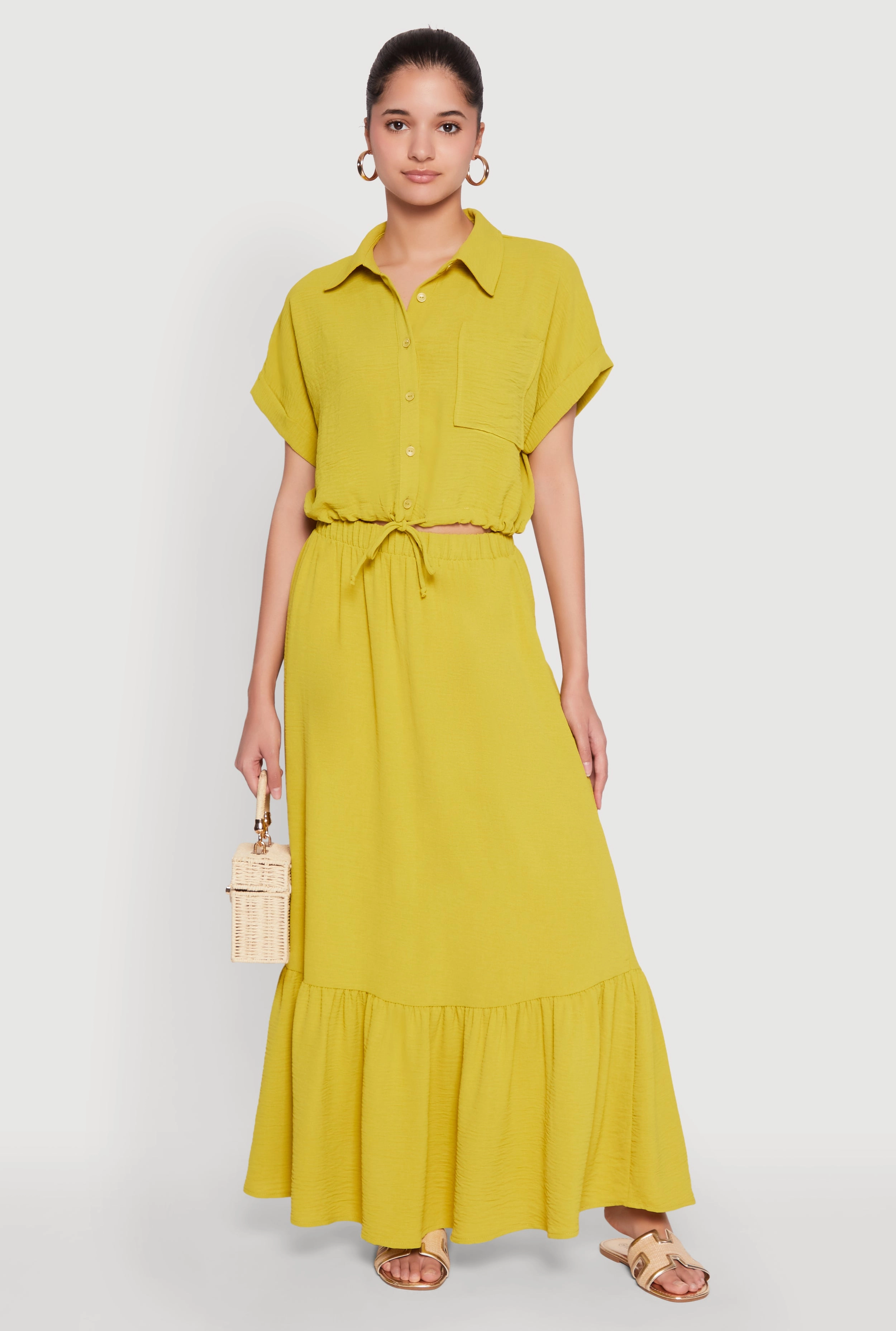Airy High Waisted Tiered Skirt