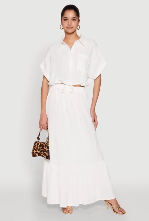 Airy High Waisted Tiered Skirt