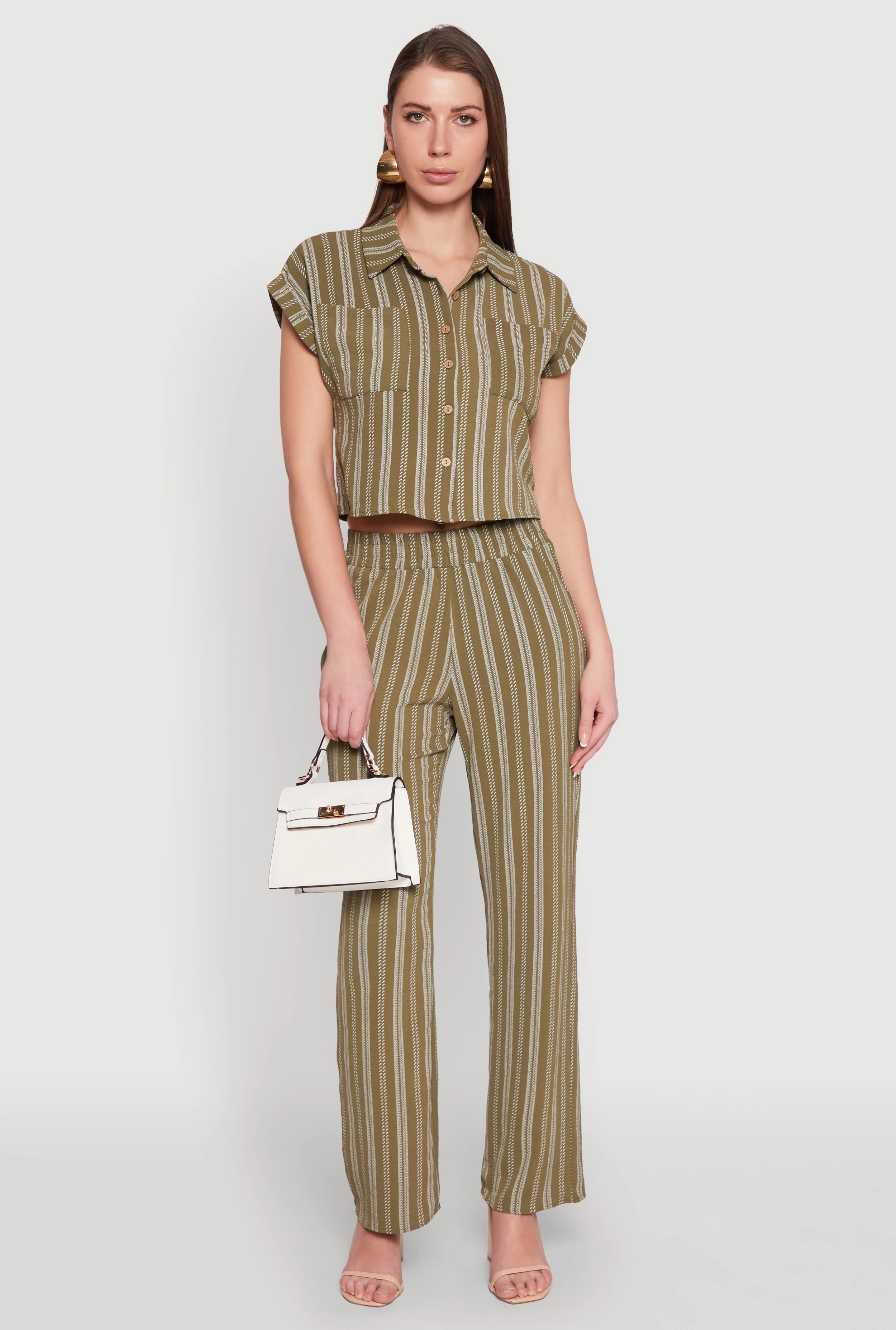 Airy Striped Pattern Pants