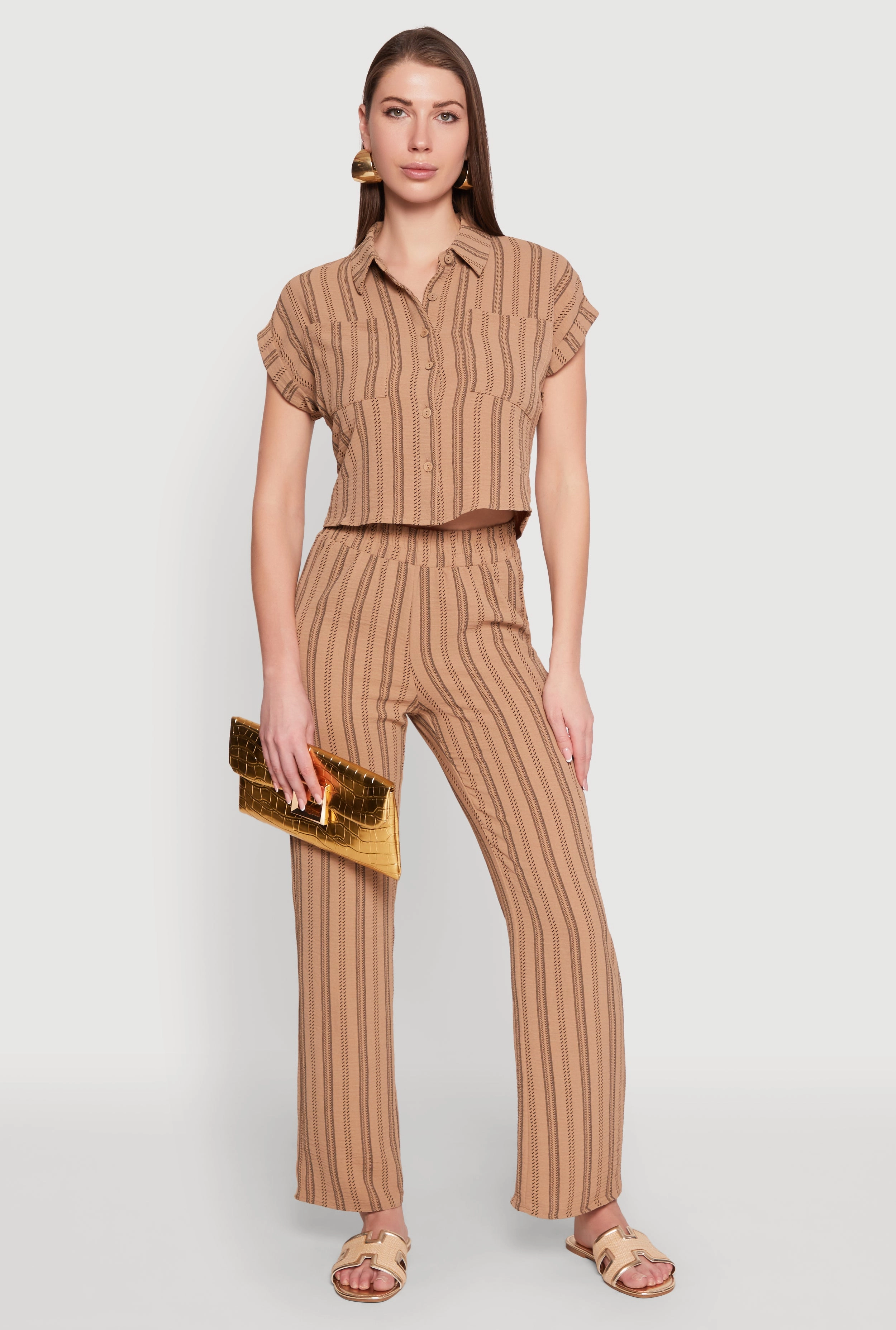 Airy Striped Pattern Pants