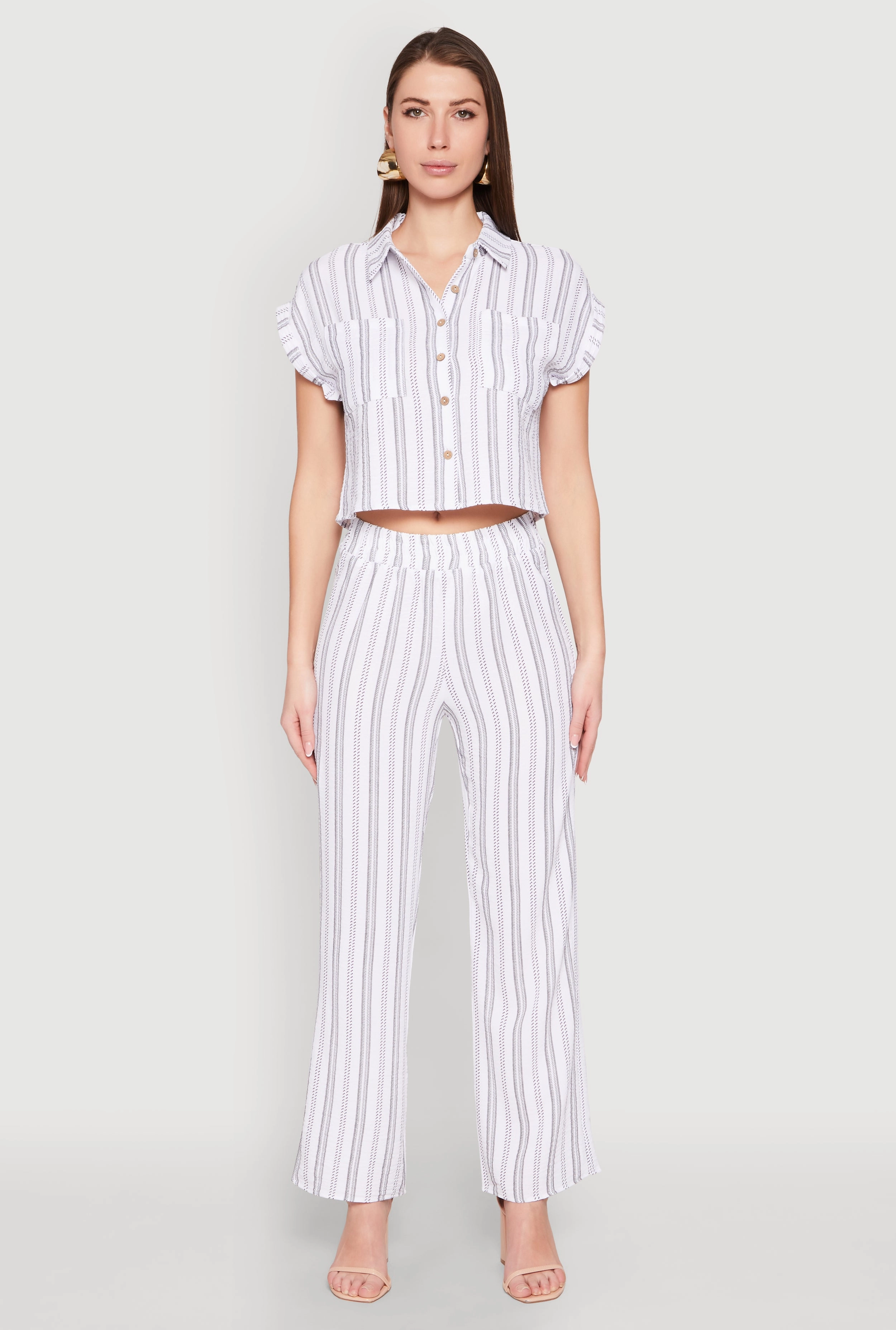 Airy Striped Pattern Pants
