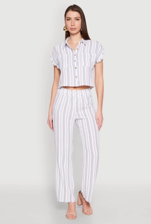 Airy Striped Pattern Pants