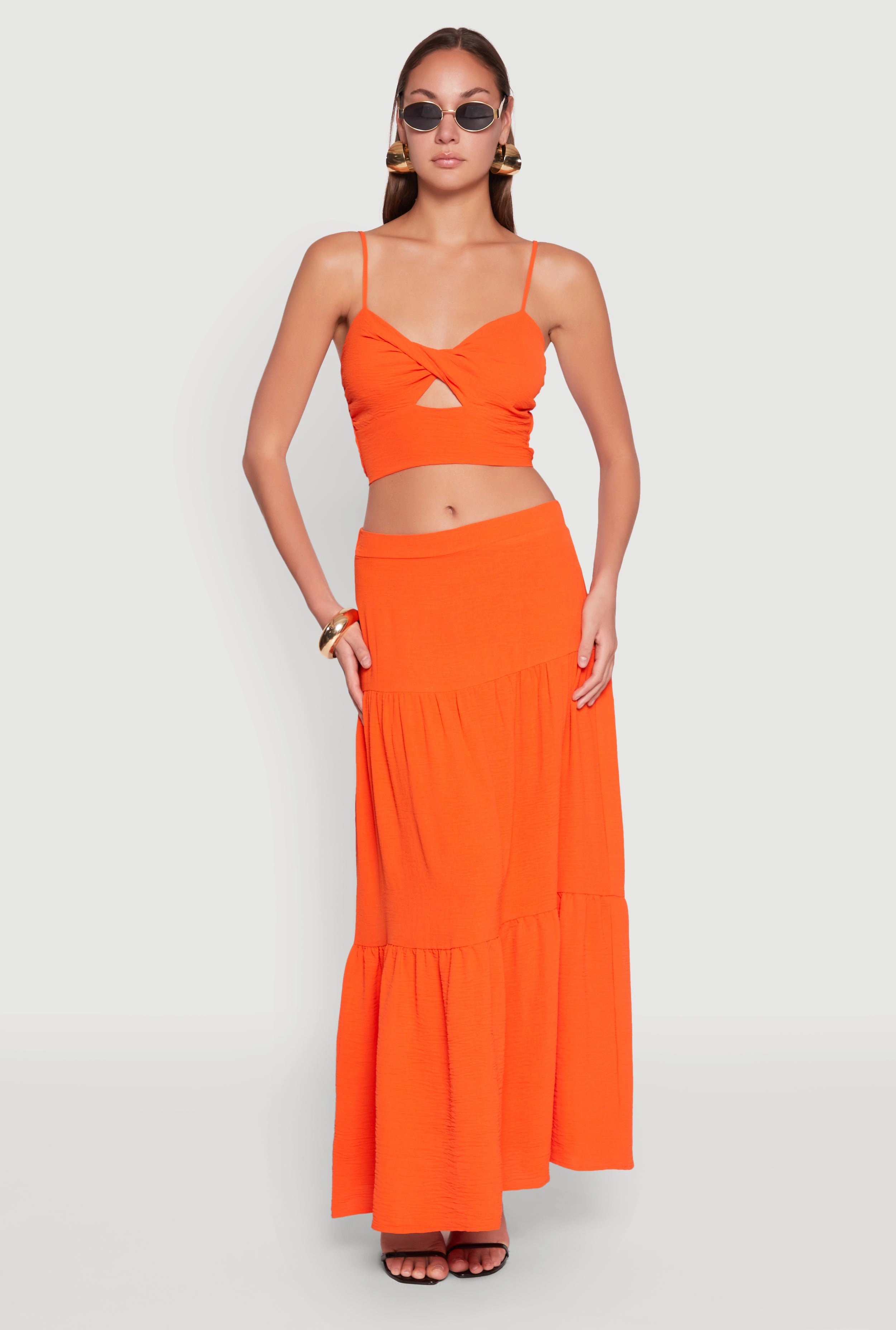 Airy Tiered Maxi Skirt