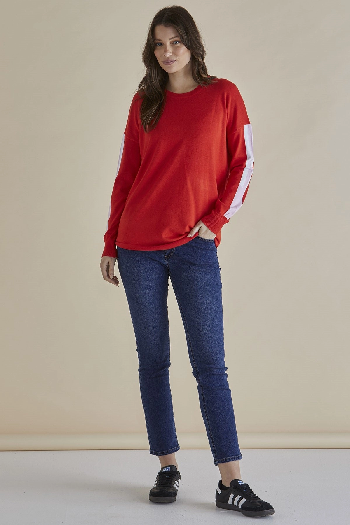 Betty Basics Sophie Knit Jumper Red Pink