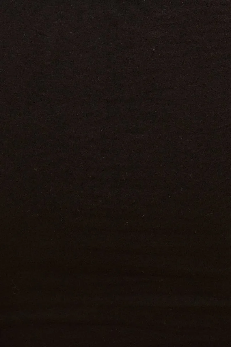 Black Essential Cotton Stretch Short Sleeve Crop T-Shirt