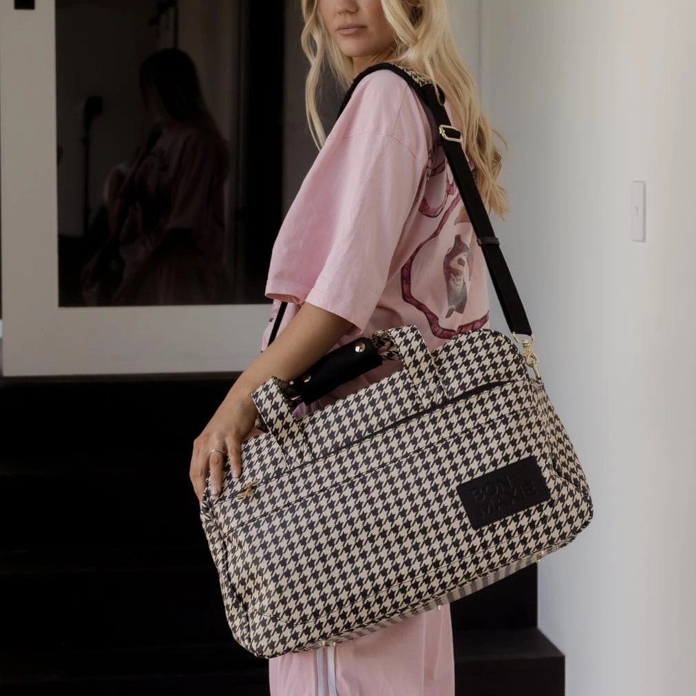Bon Voyage Weekender Bag -- Houndstooth