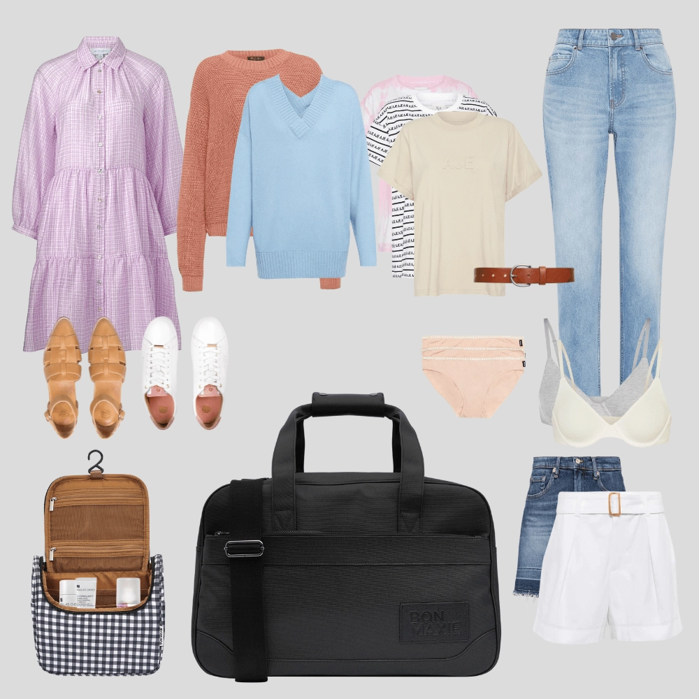Bon Voyage Weekender Bag -- Neon Pink Gingham