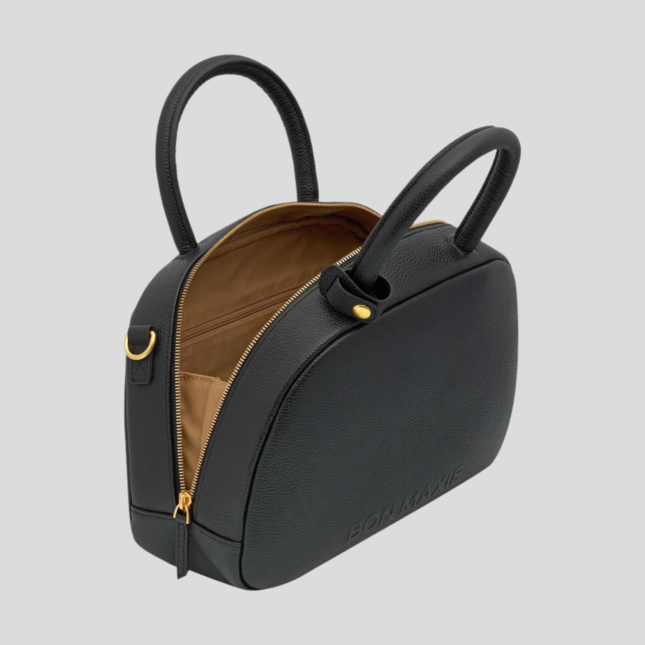 Bowler Crossbody Top Handle Bag -- Black