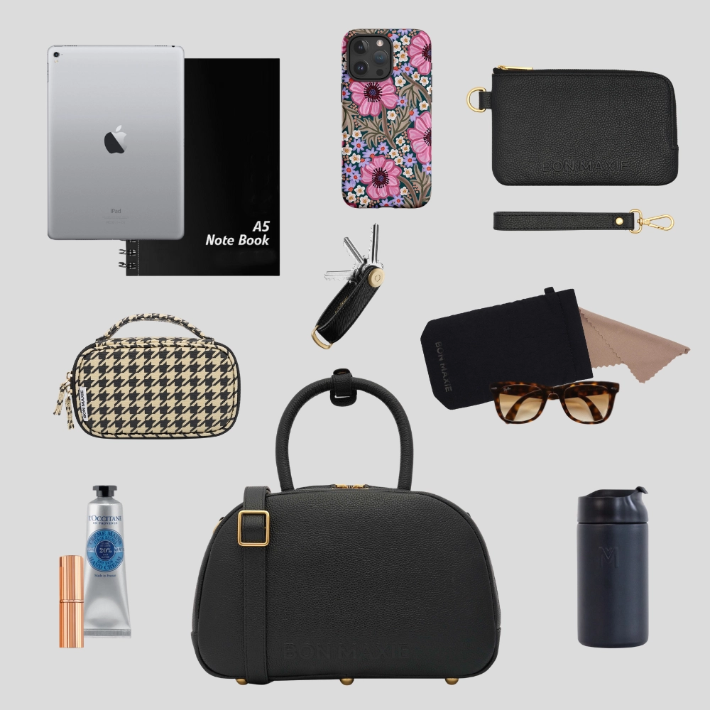 Bowler Crossbody Top Handle Bag -- Black