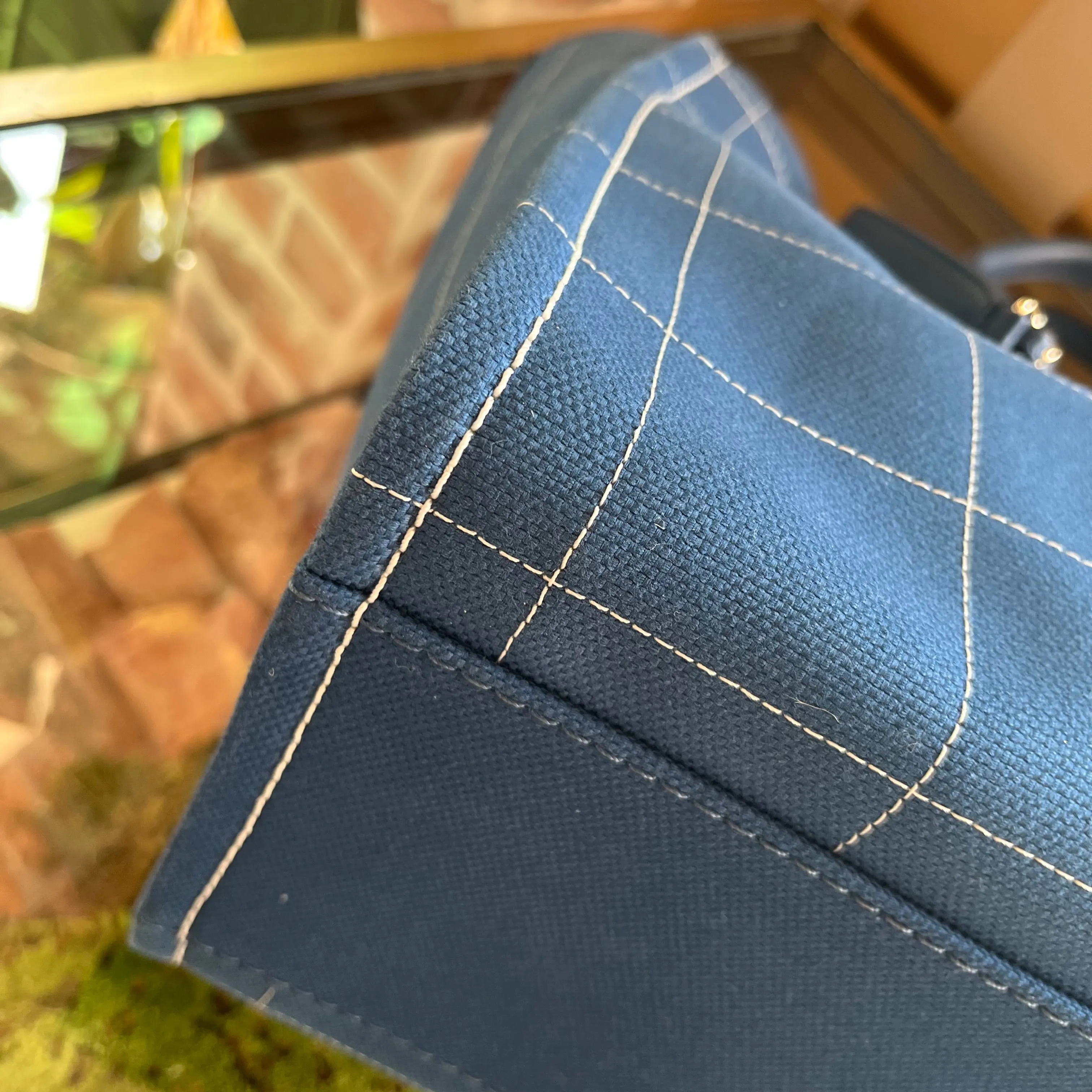 CHANEL Deauville Square Blue Tote