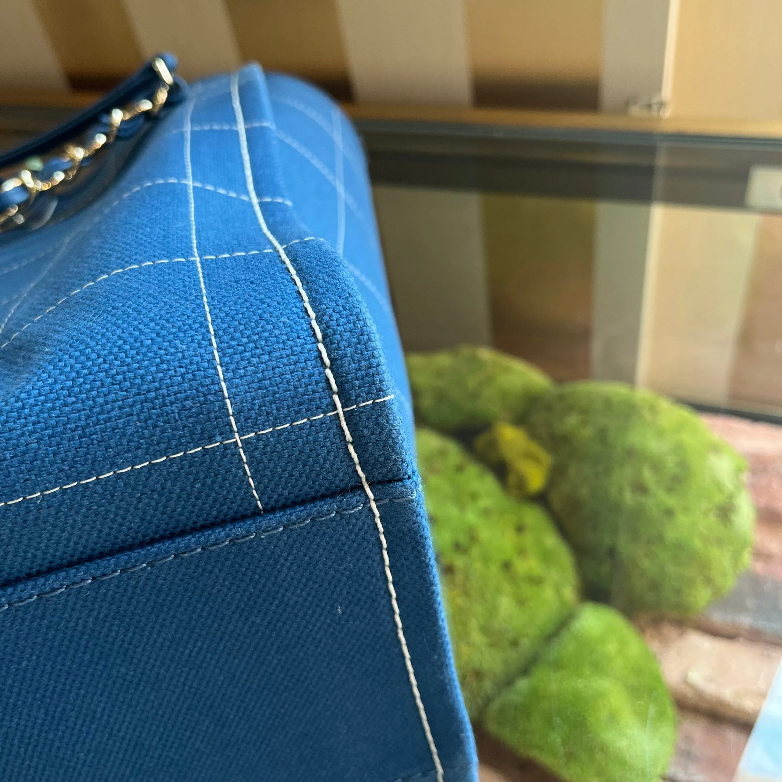 CHANEL Deauville Square Blue Tote