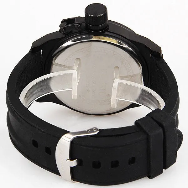 Curren Men's Watch with Silicone Band (Black 5cm Dial) - CUR019