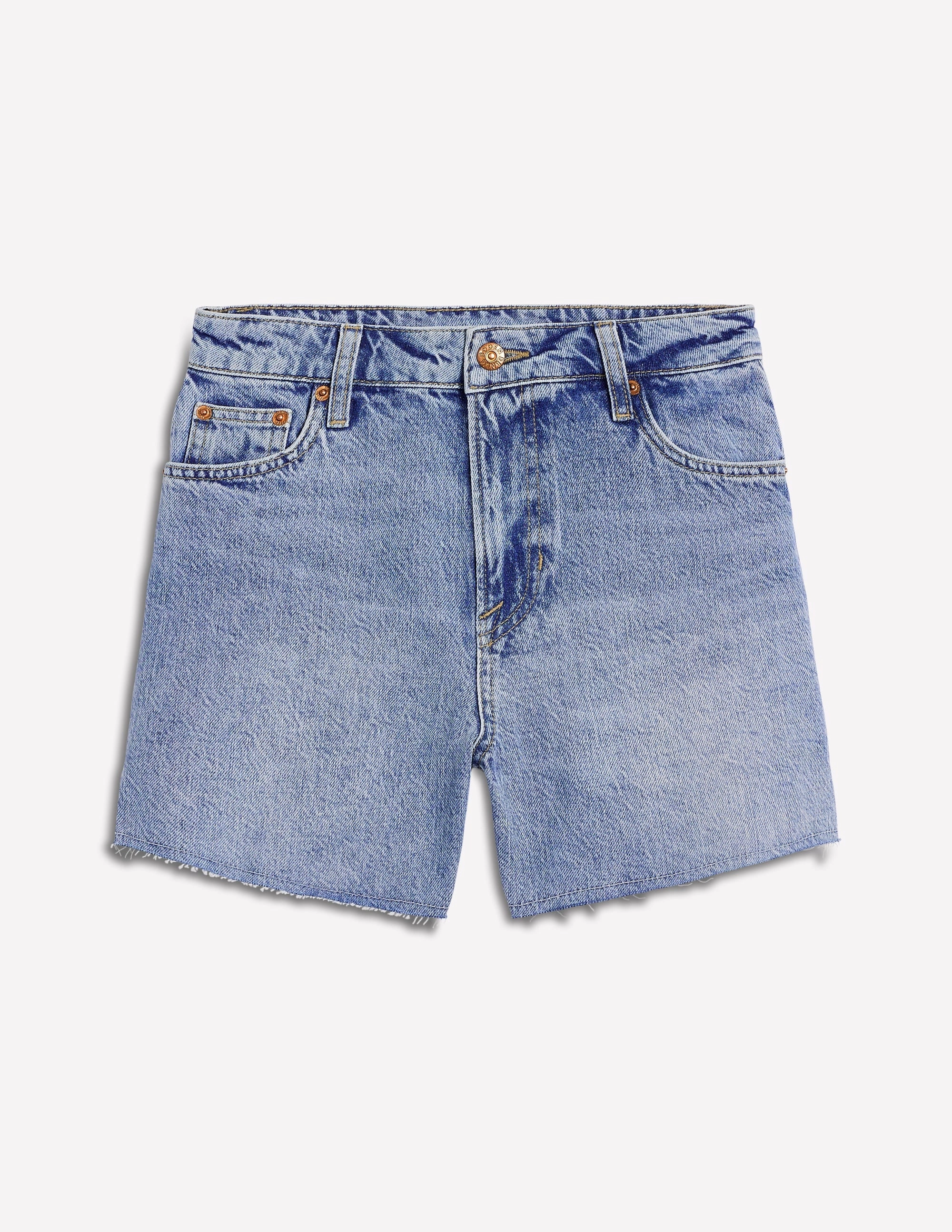 Cut Off Denim Shorts-Light Vintage