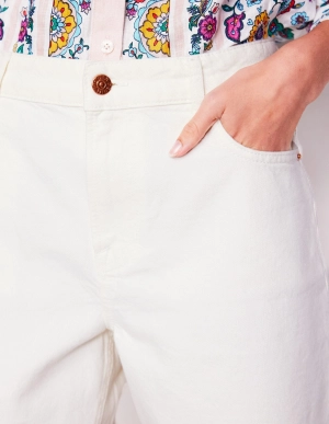Cut Off Denim Shorts-White