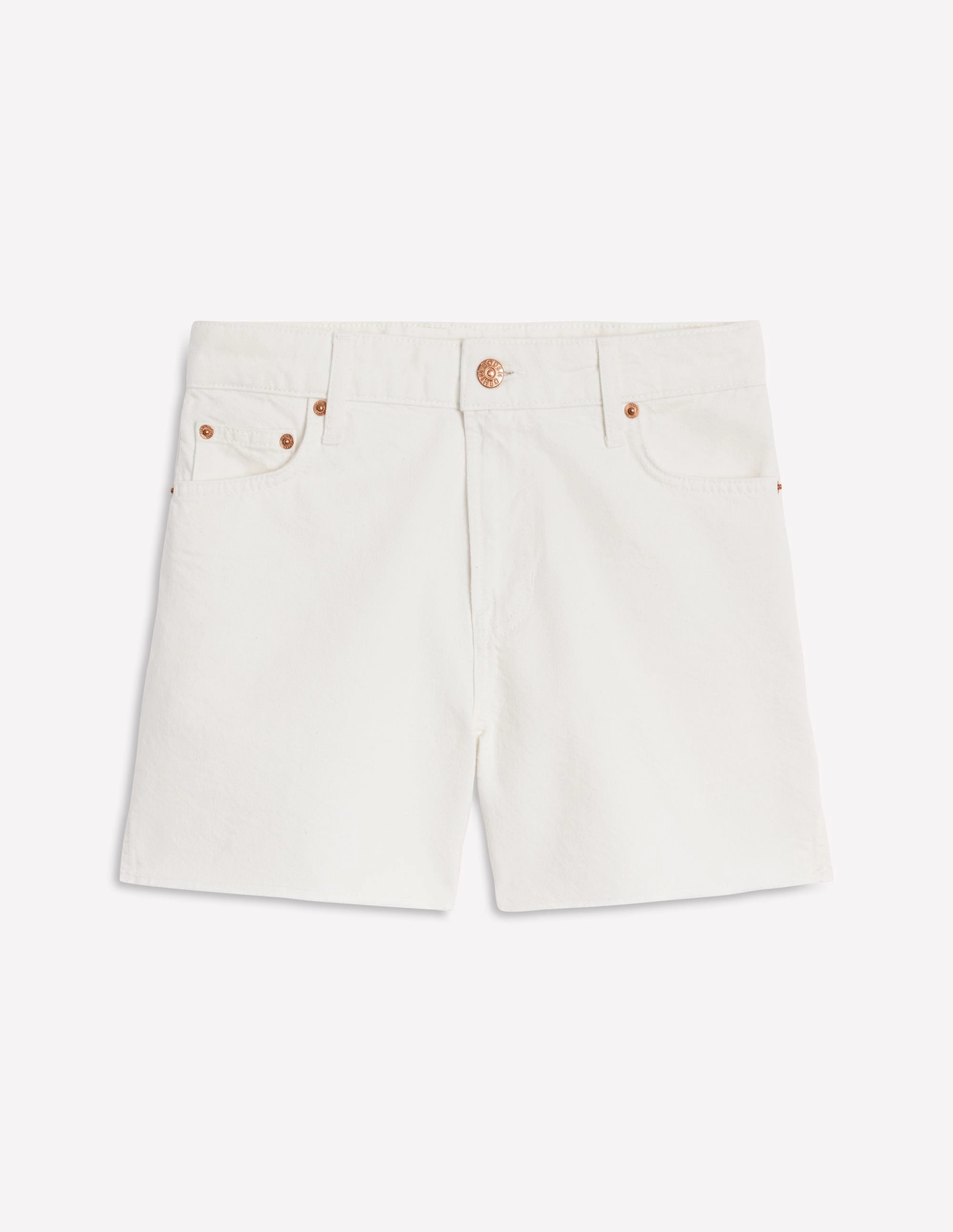 Cut Off Denim Shorts-White