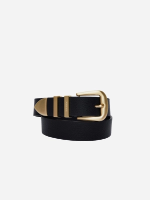 Daisy Unisex Vegan Bio-Based Bamboo Western Belt | Black