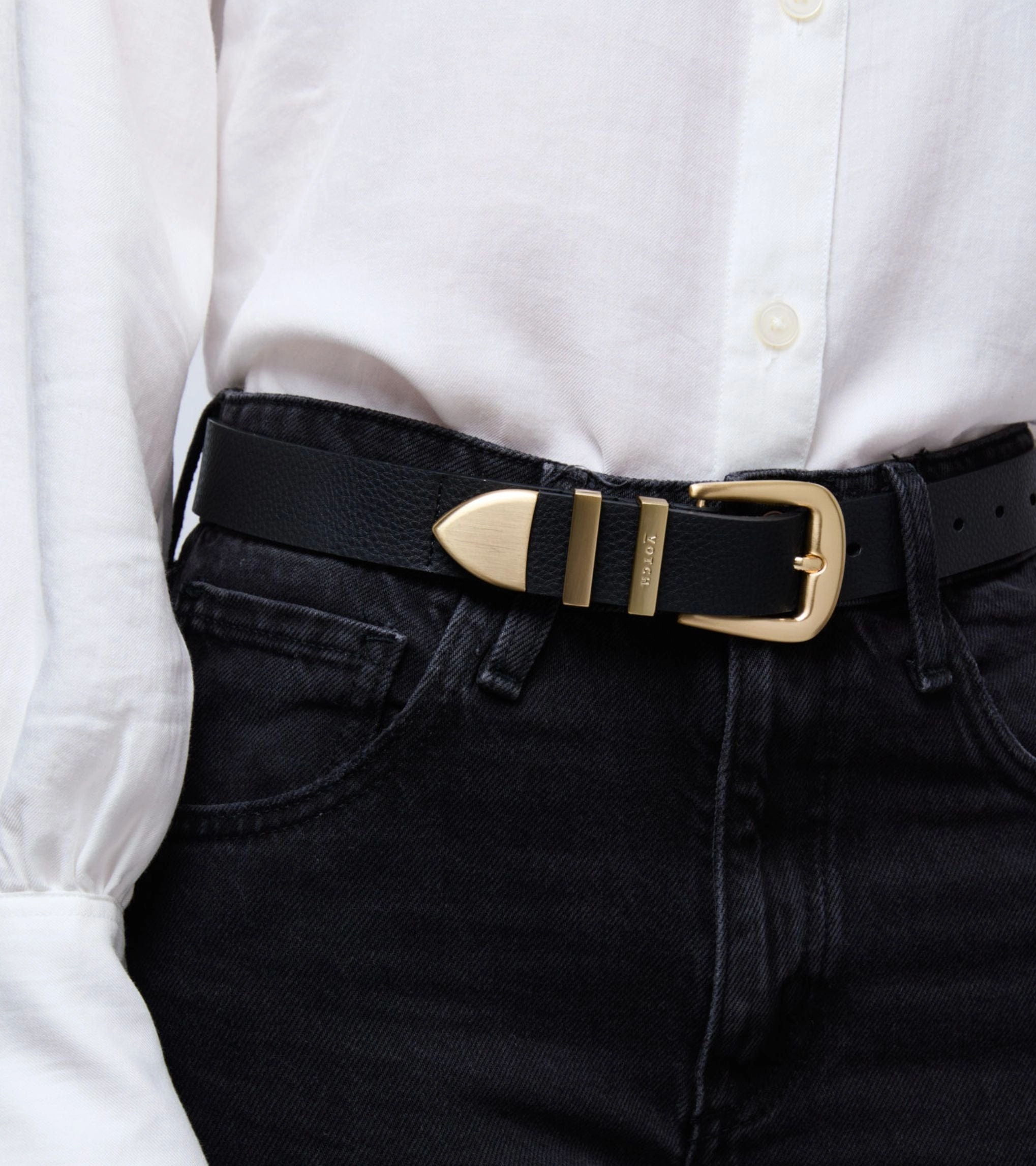 Daisy Unisex Vegan Bio-Based Bamboo Western Belt | Black