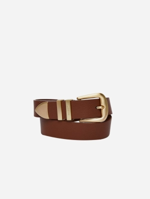 Daisy Unisex Vegan Bio-Based Bamboo Western Belt | Brown