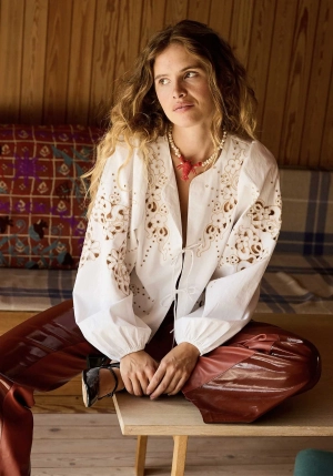 Denim Blouse Se1 Magdalena Top Ecru