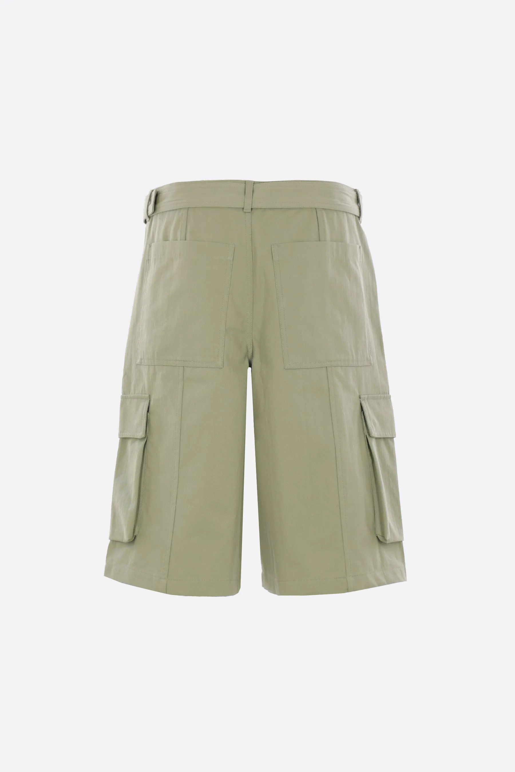 denim cargo shorts with belt