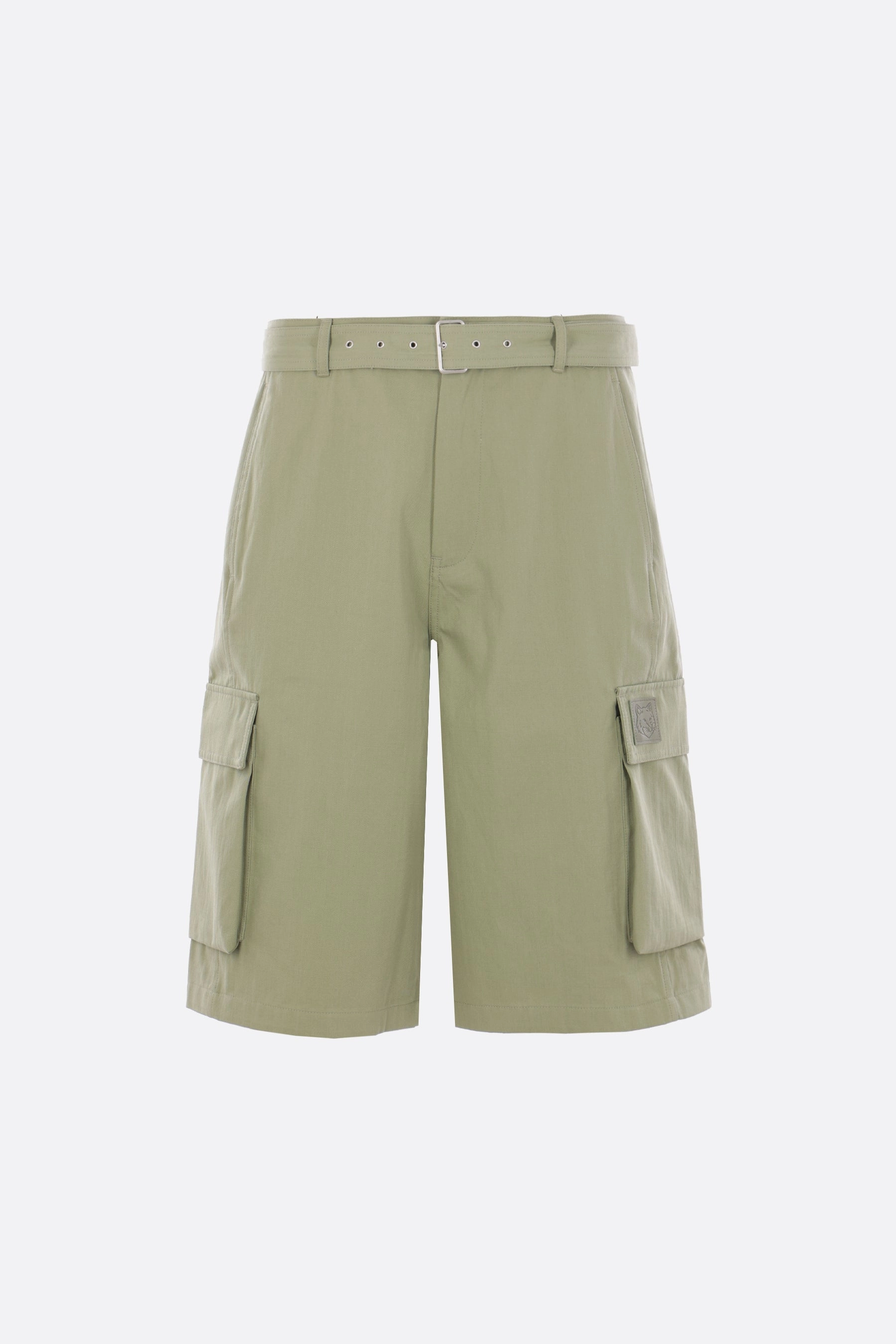 denim cargo shorts with belt