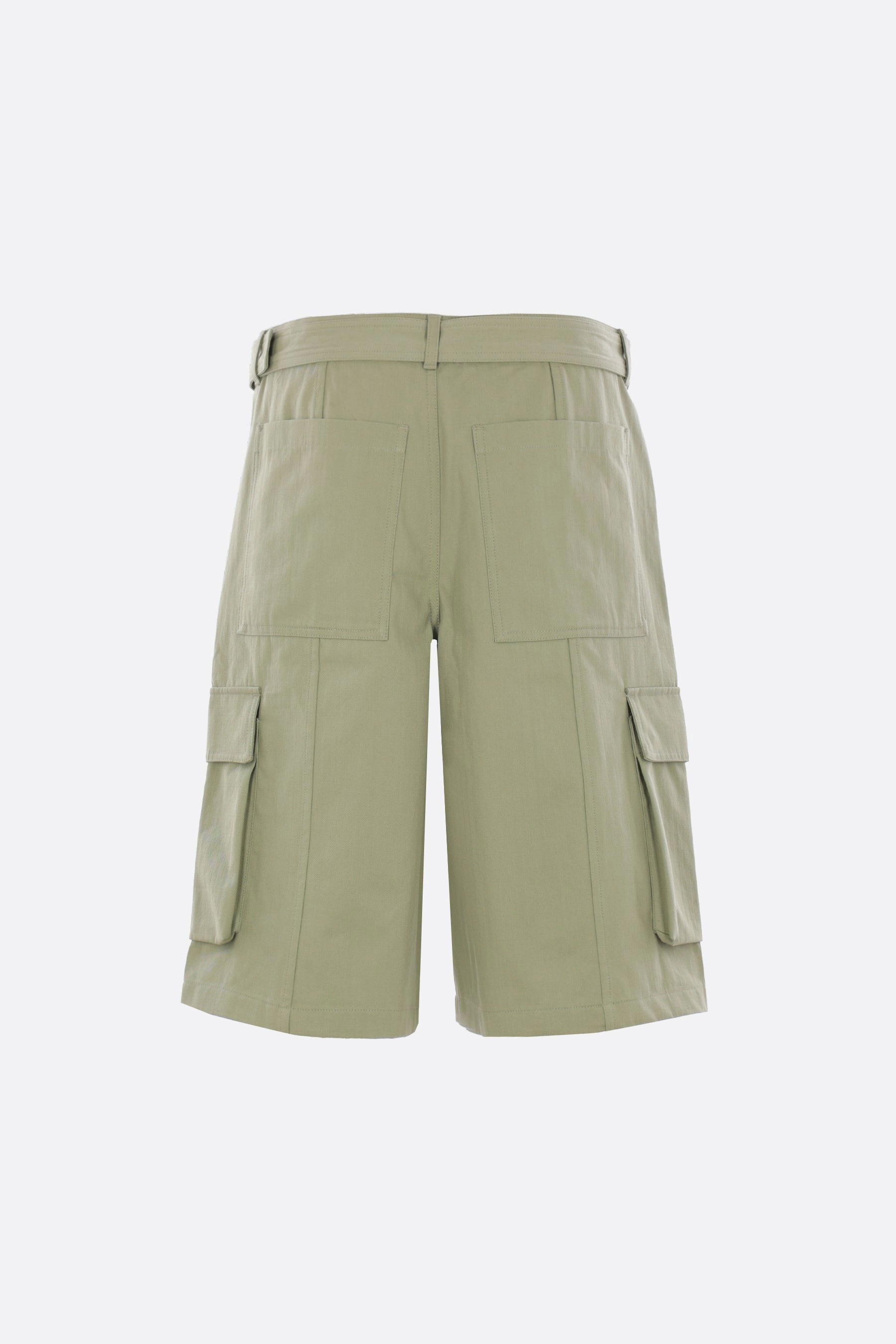 denim cargo shorts with belt