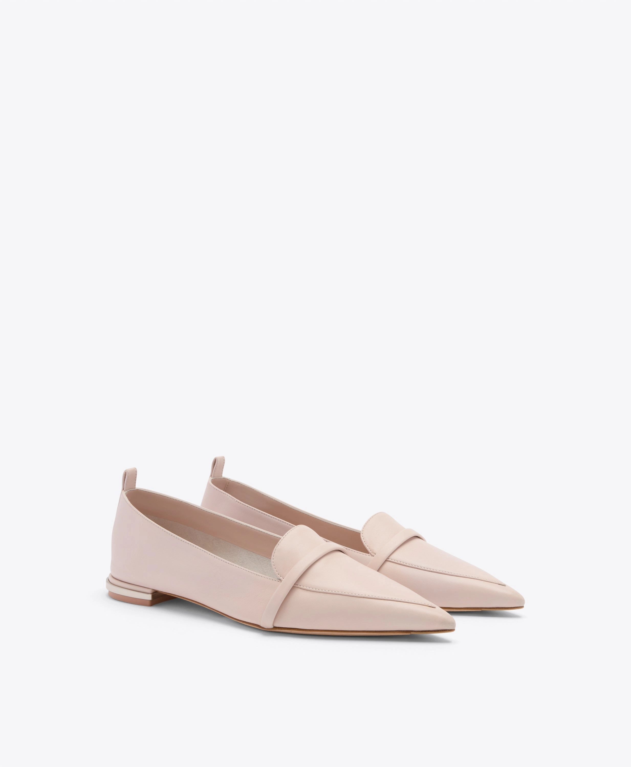 Dora Pale Pink Leather Loafers