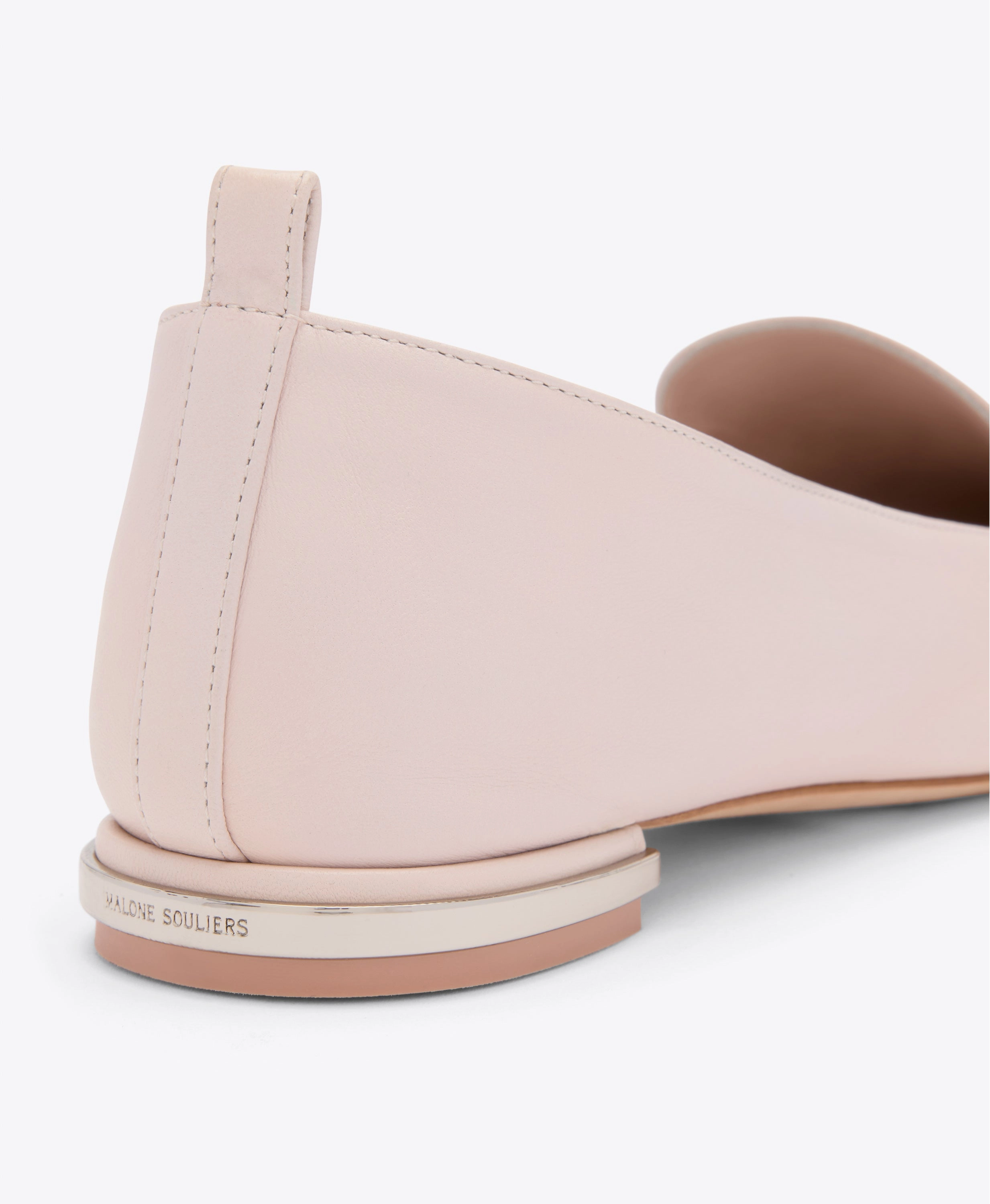 Dora Pale Pink Leather Loafers