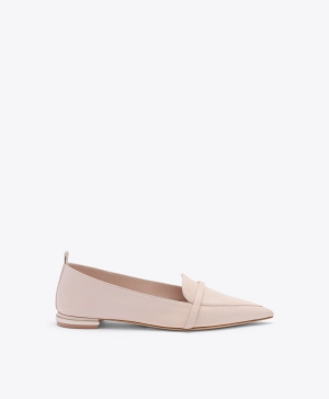 Dora Pale Pink Leather Loafers
