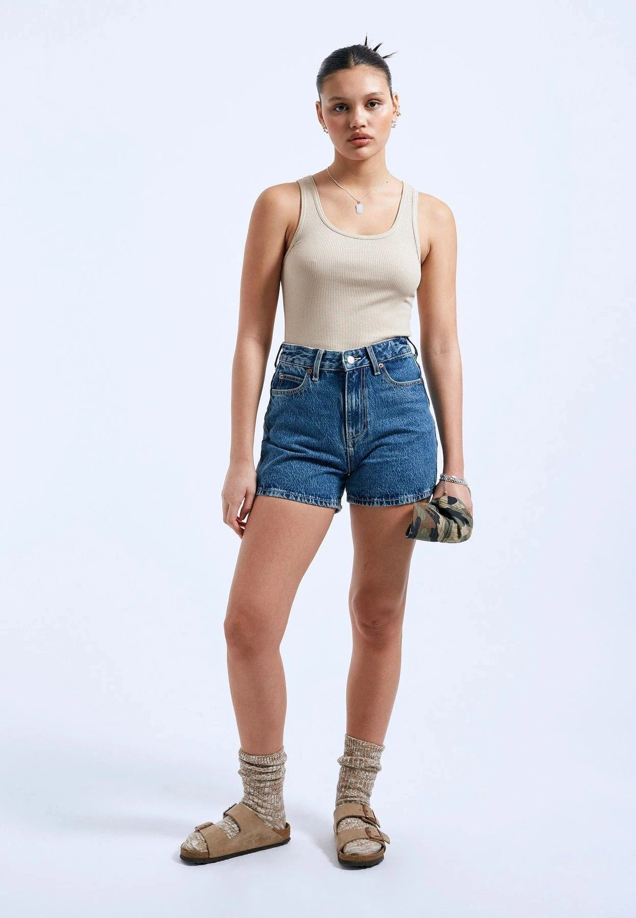 DR DENIM - SHORT NORA - STEAM MID RETRO - PÉ25