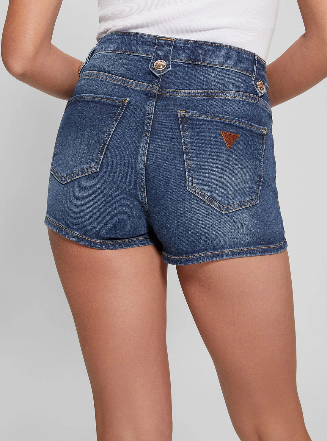 Eco High-Rise Clash Denim Shorts