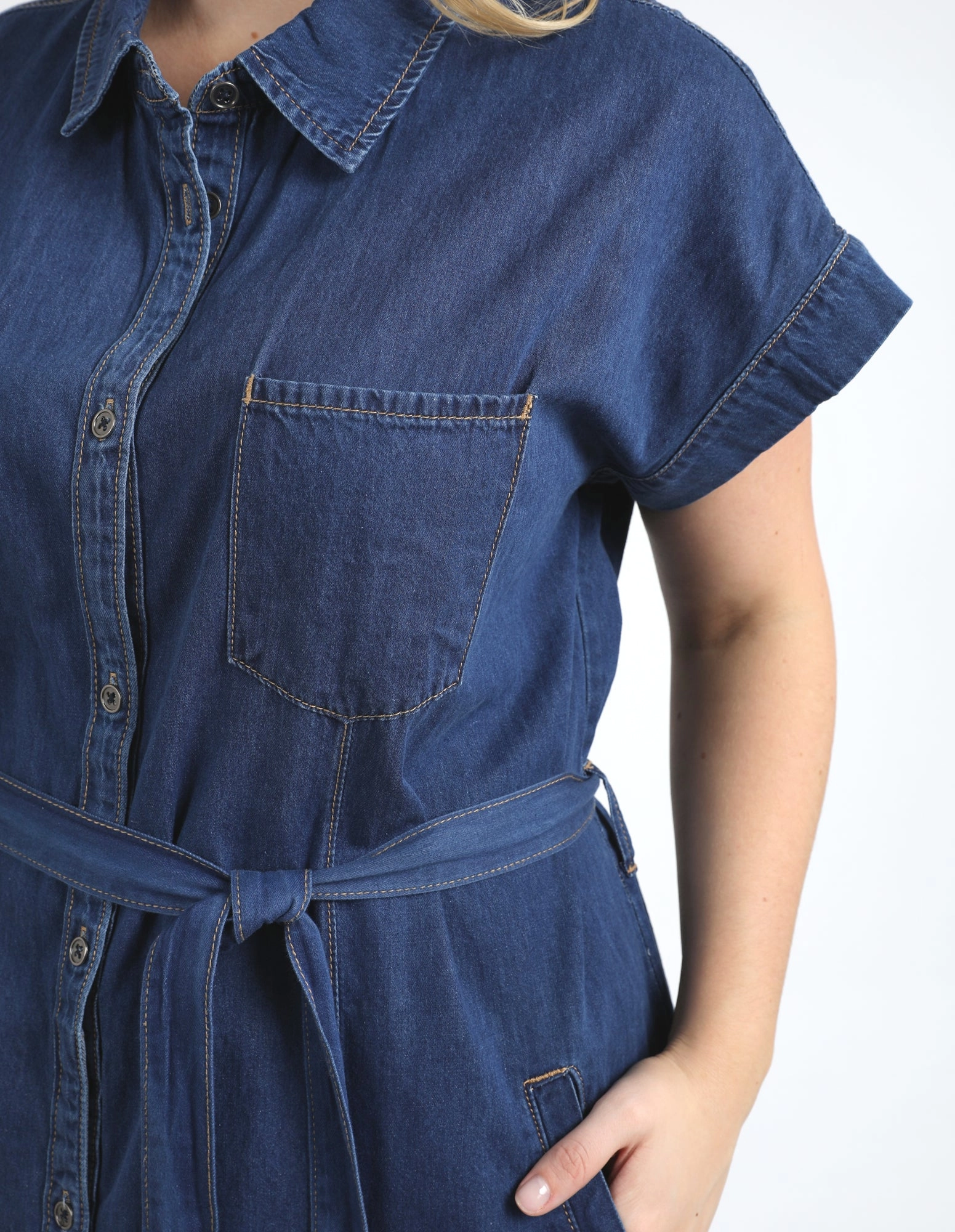 Elm Everleigh Denim Dress Dark Blue Wash