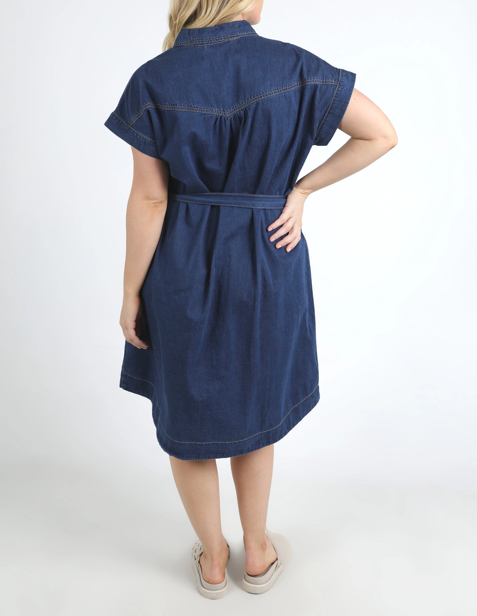 Elm Everleigh Denim Dress Dark Blue Wash