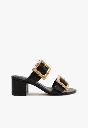 Enola Mid Block Leather Sandal
