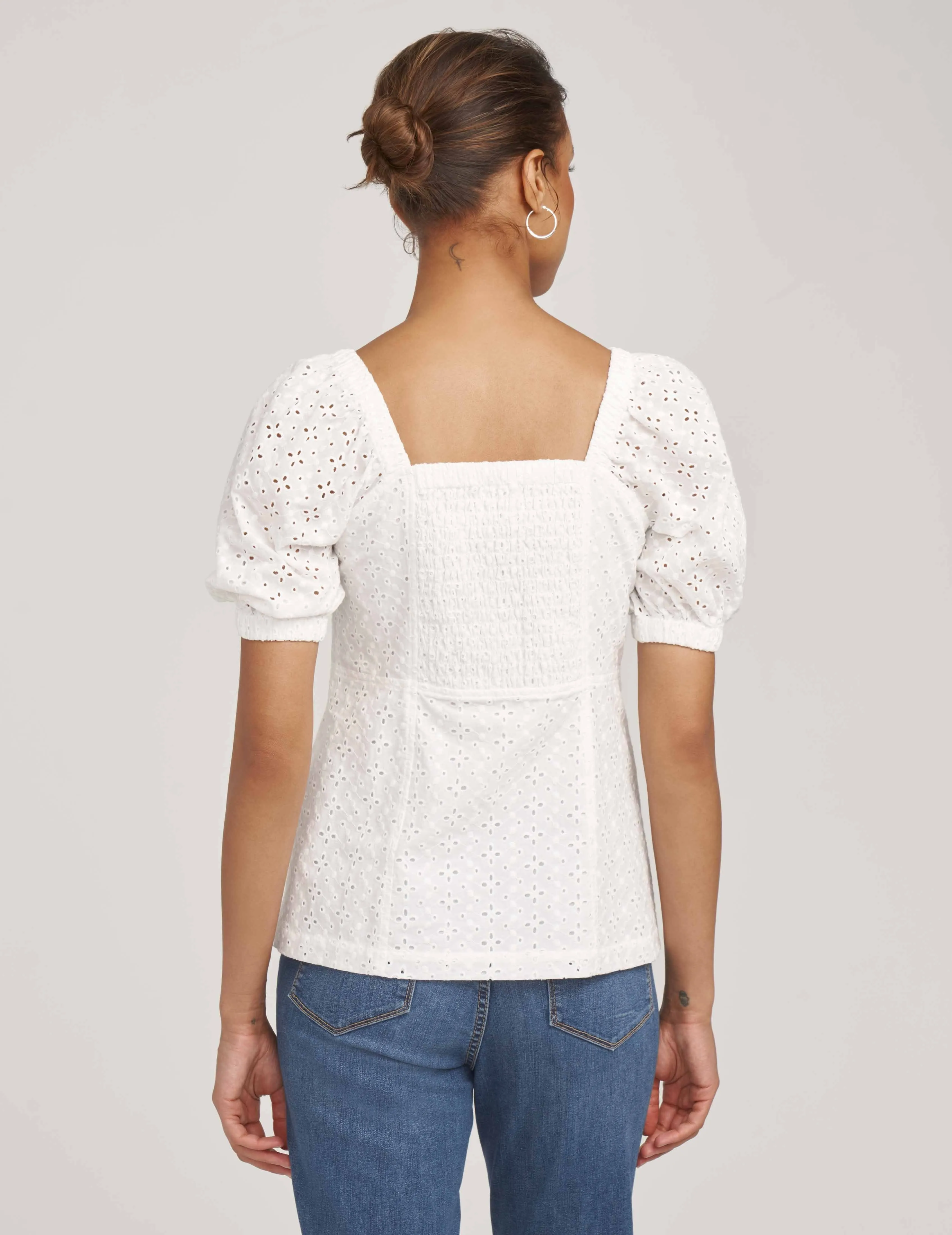 Eyelet Peasant Blouse- Sale