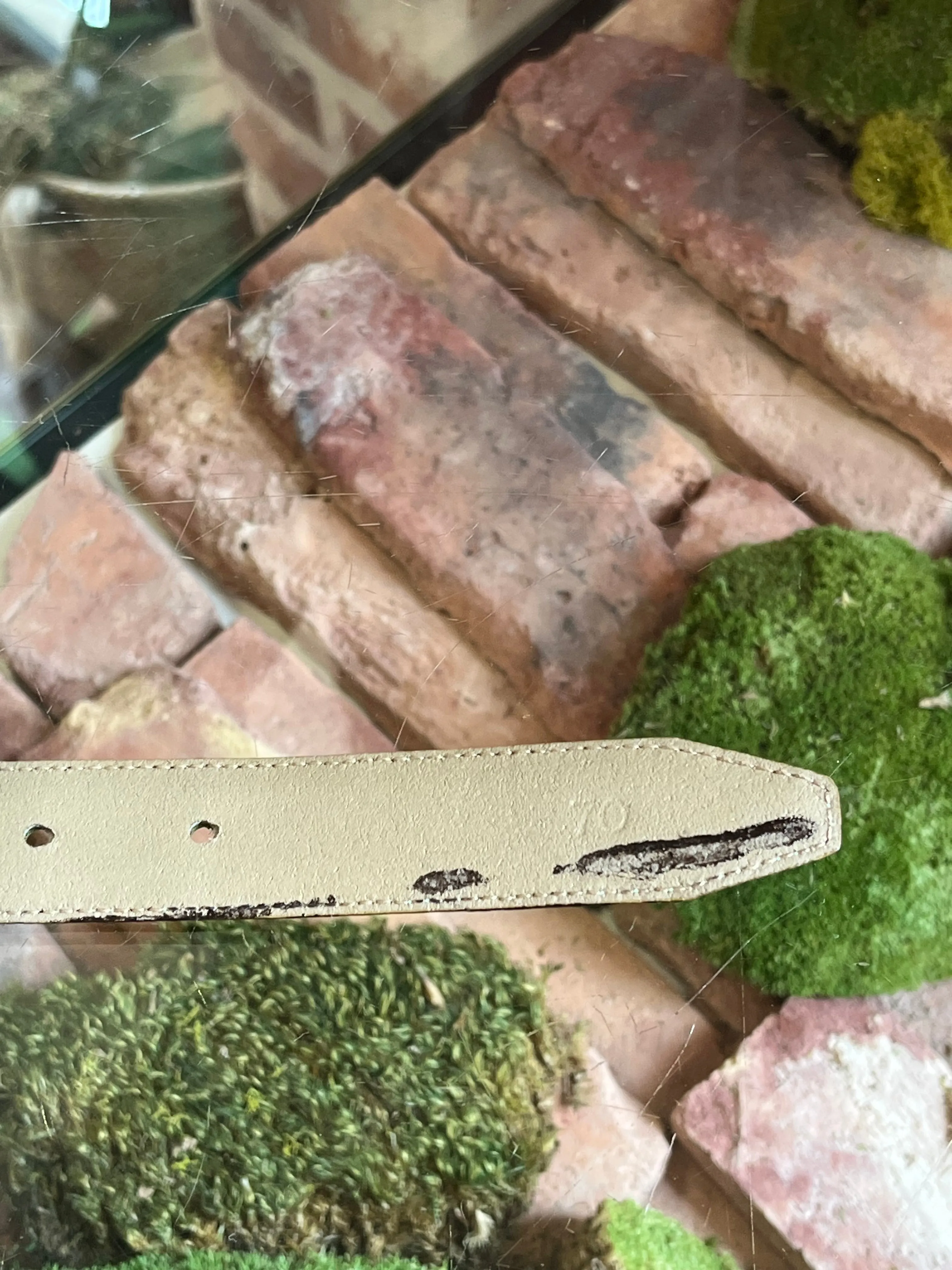 FERRAGAMO Green Suede Gancini Thin Belt Sz 70/28