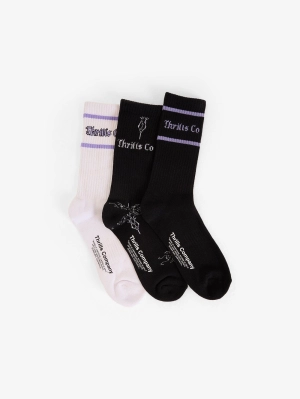 Filter 3 Pack Sock - White - Black - Black Filter