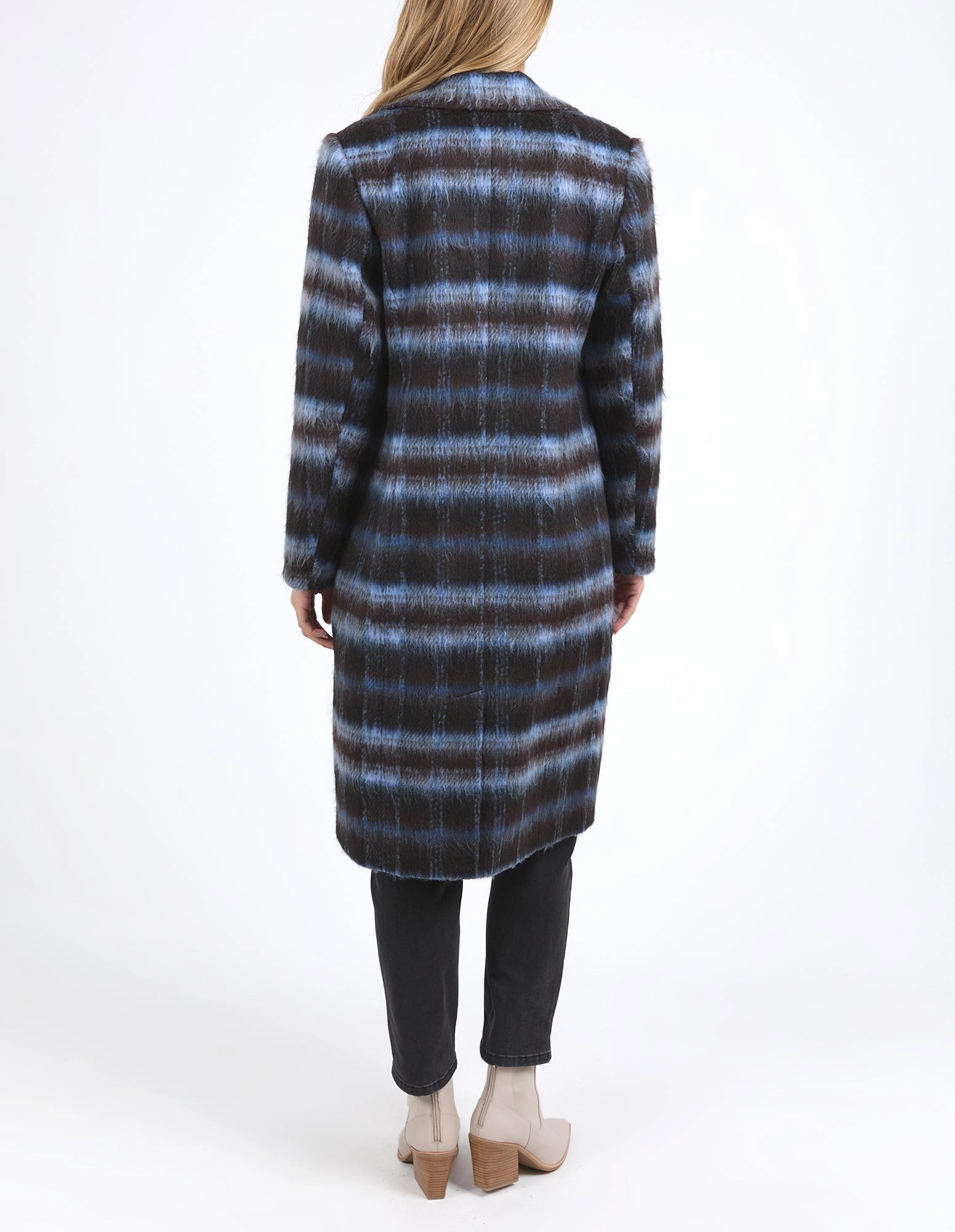 Foxwood Bennett Coat Chocolate And Blue Check
